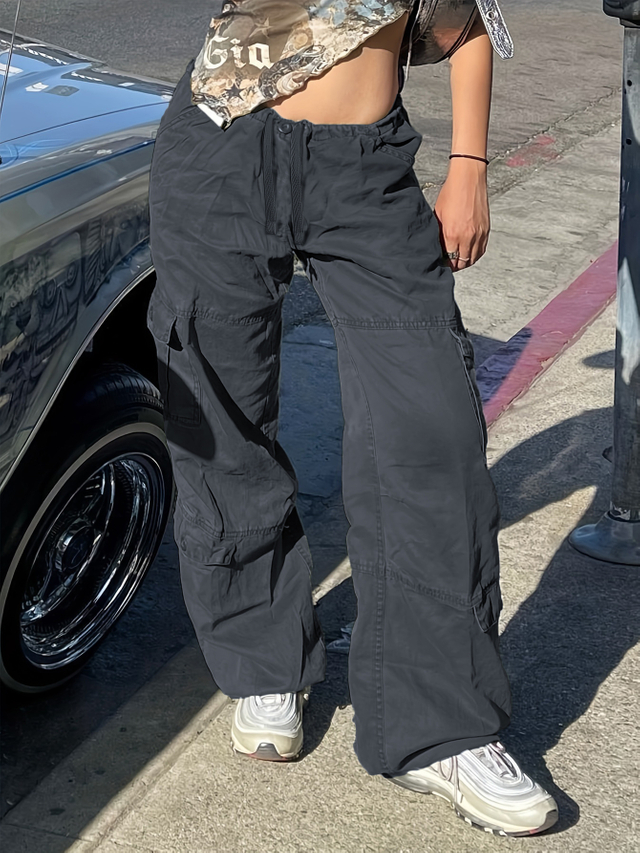 GILIPUR High waisted straight leg wide leg casual work trousers TL337