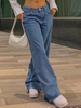 GILIPUR Solid Low Waist Wide Leg Jeans TL0632