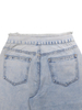 GlLIPUR Vintage Raw Hem Wide Leg Jeans, Draped Floor Length Pants TL705