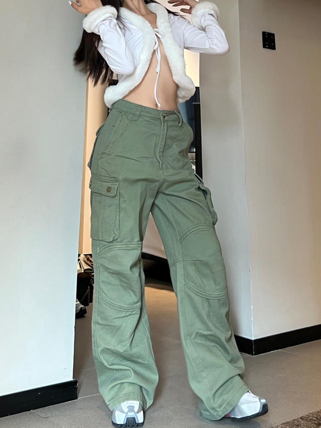 GILIPUR Wide Leg Work Pants Casual Straight Street Sweatpants TL0220