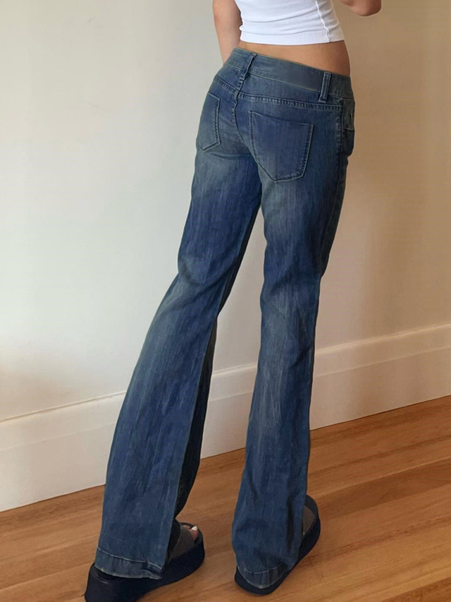 GILIPUR Vintage High-Waisted Flared Denim Trousers TL0466