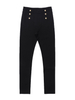 GILIPUR Double Button High Waisted Black Trousers CY040