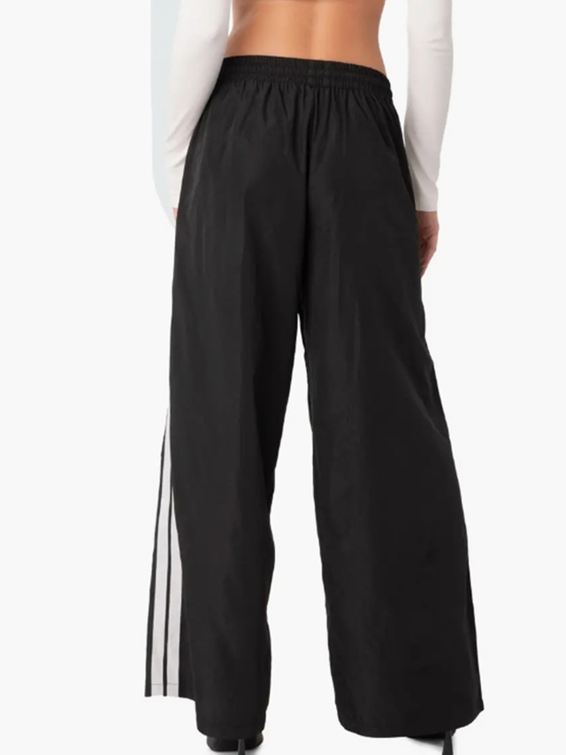 GILIPUR Side Stripe Drawstring Pants Casual Wide Leg Pockets Pants LM505