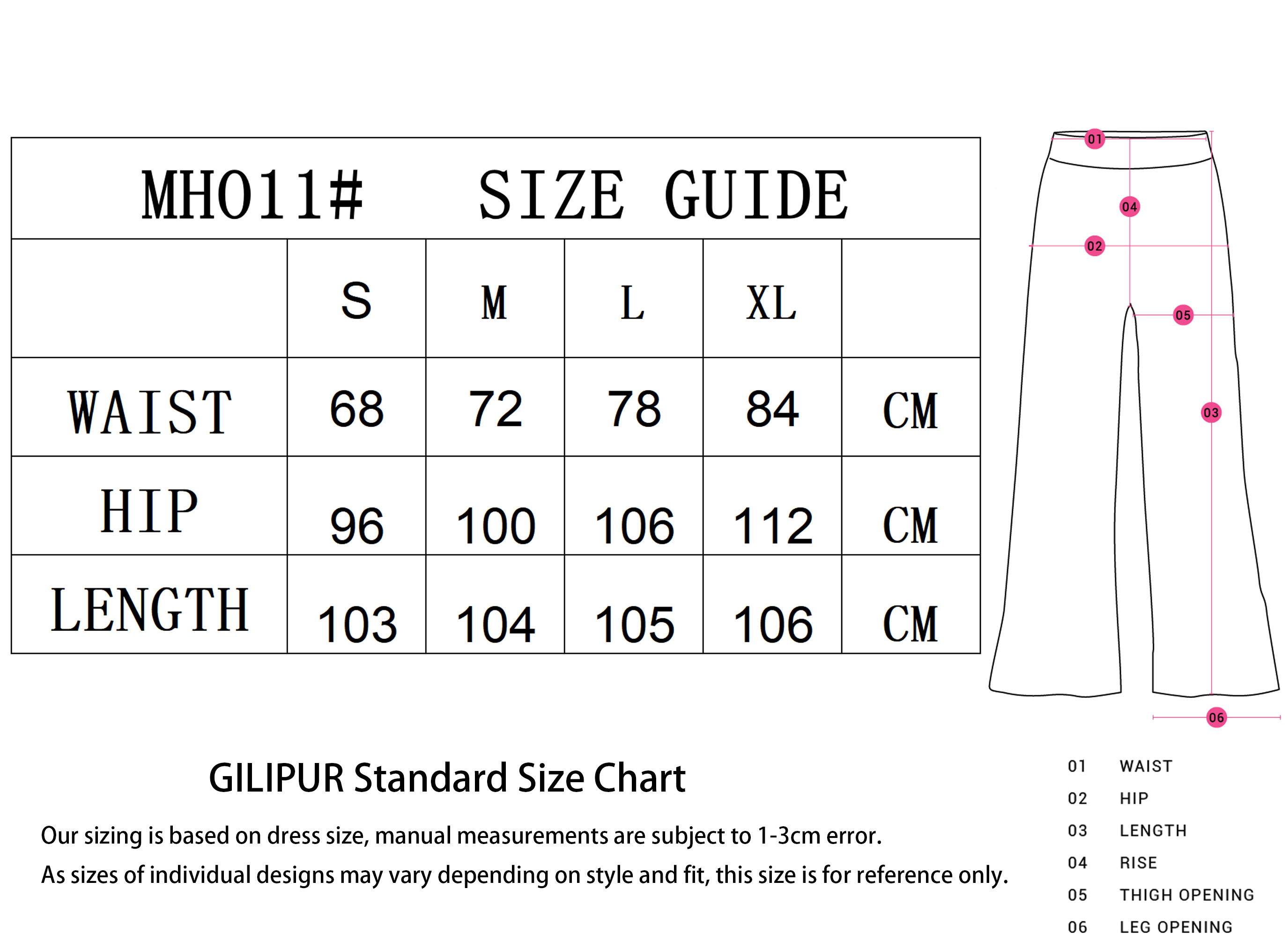 长裤SIZE GUIDE 拷贝