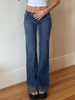 GILIPUR High-waisted Denim Flared Trousers with A Vintage Style TL0468