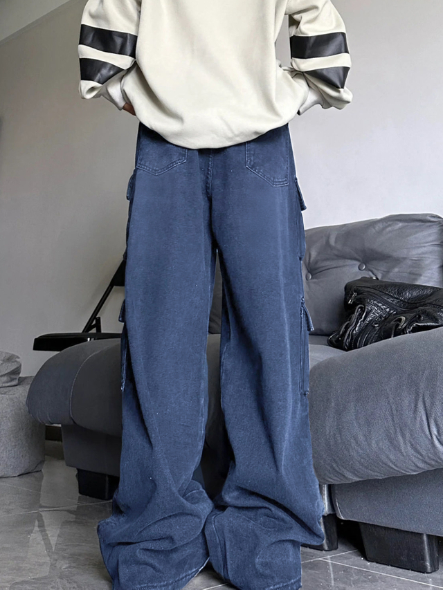 GILIPUR Street Style Loose Straight Leg Wide-Leg Slimming Pants LM509